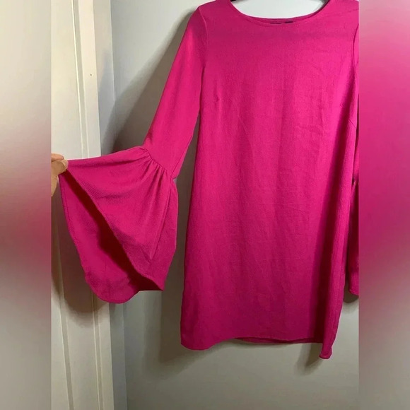 Vero Moda - Hot pink Barbie core bell sleeve dress - small - Picture 4 of 5